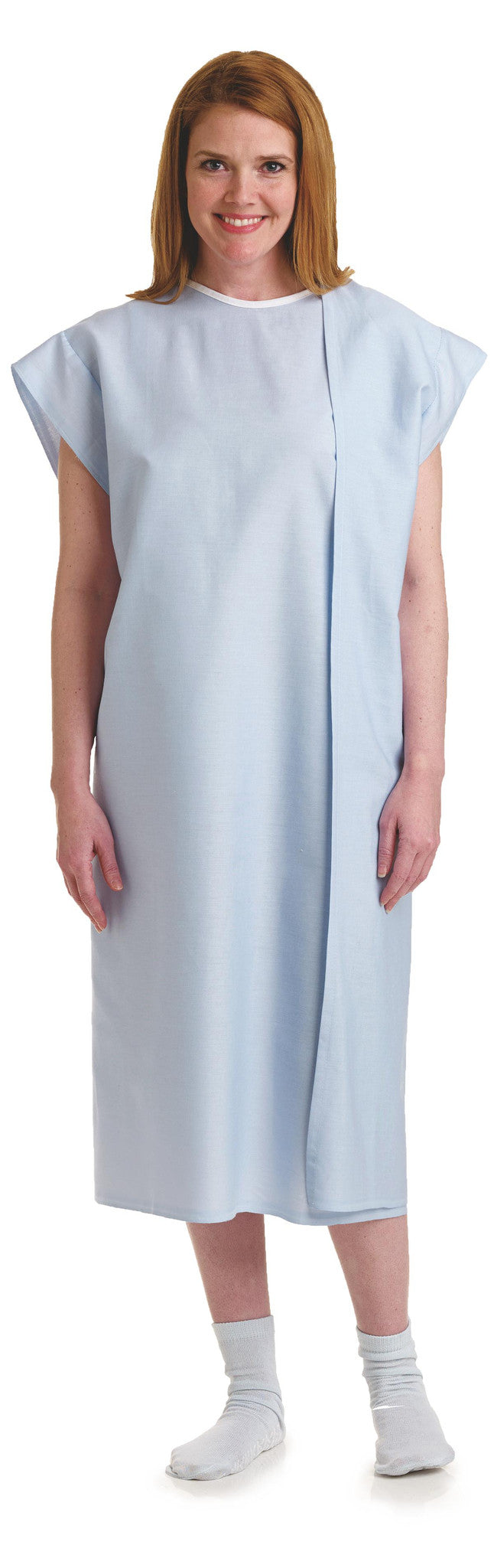 Sky Blue Jersey Knit Hospital Gown Gownie - ShopperBoard